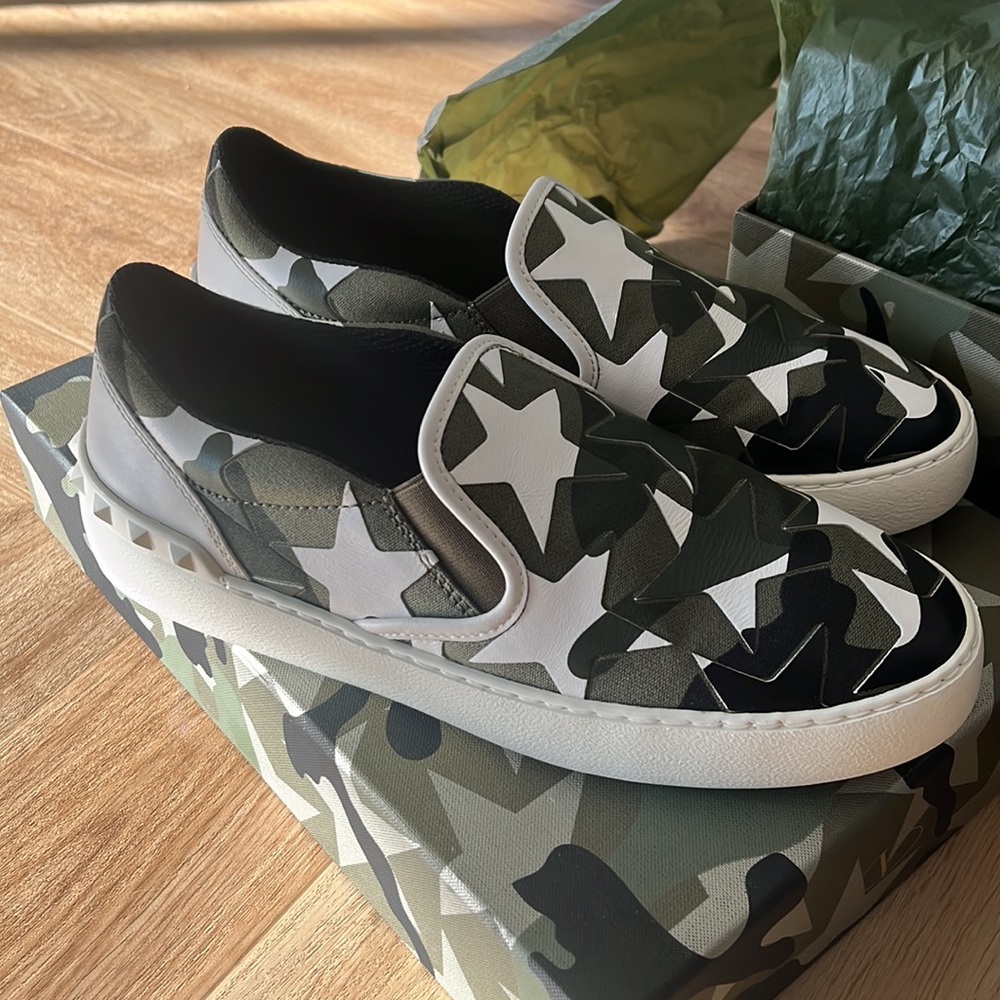 Authentic Valentino Slip on camo sneaker. Never worn. Box included.